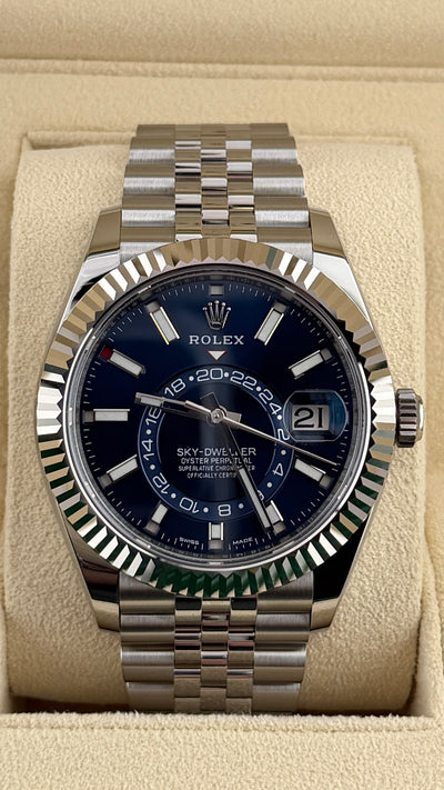 New 2023 Rolex Sky-Dweller Blue Dial 326934 (Watch,Box,Card,WT,Booklets)
