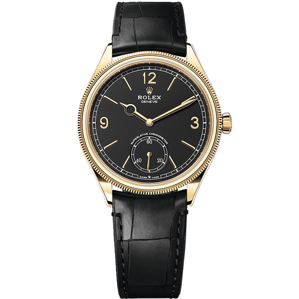 Rolex 1908 Black Leather 39mm