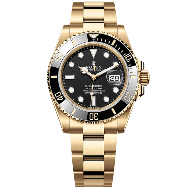 Rolex Submariner Black Yellow Gold 41mm