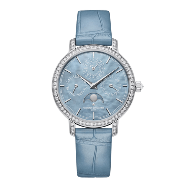 Vacheron Constantin Traditionnelle Perpetual Calendar Blue Alligator Leather 36.5mm