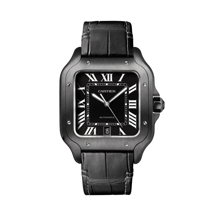 Cartier Santos De Cartier Black Leather 39.8mm - Image 1