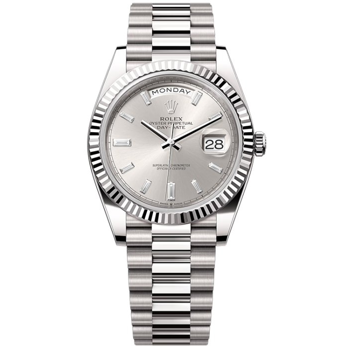 Rolex Day-Date Silver White Gold 40mm - Image 1