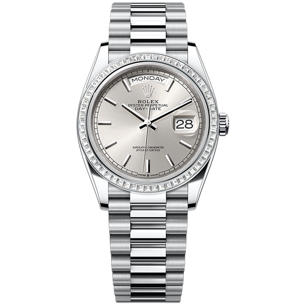 Rolex Day-Date Silver Platinum 36mm