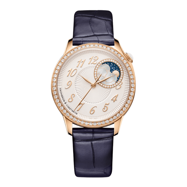 Vacheron Constantin Égérie Moon Phase White Alligator Leather 37mm