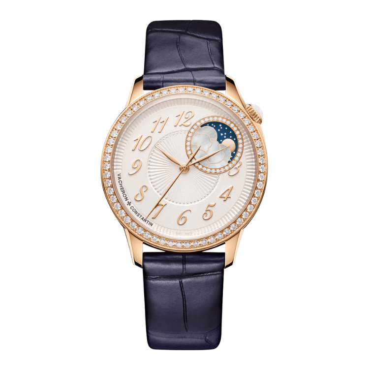 Vacheron Constantin Égérie Moon Phase White Alligator Leather 37mm - Image 1