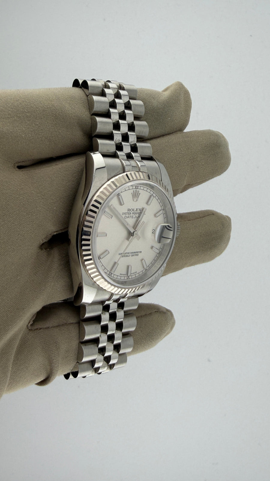 2017 Rolex Date-Just 36 Silver Stick 116234 (Watch,Card,Box and Booklets) - Image 4