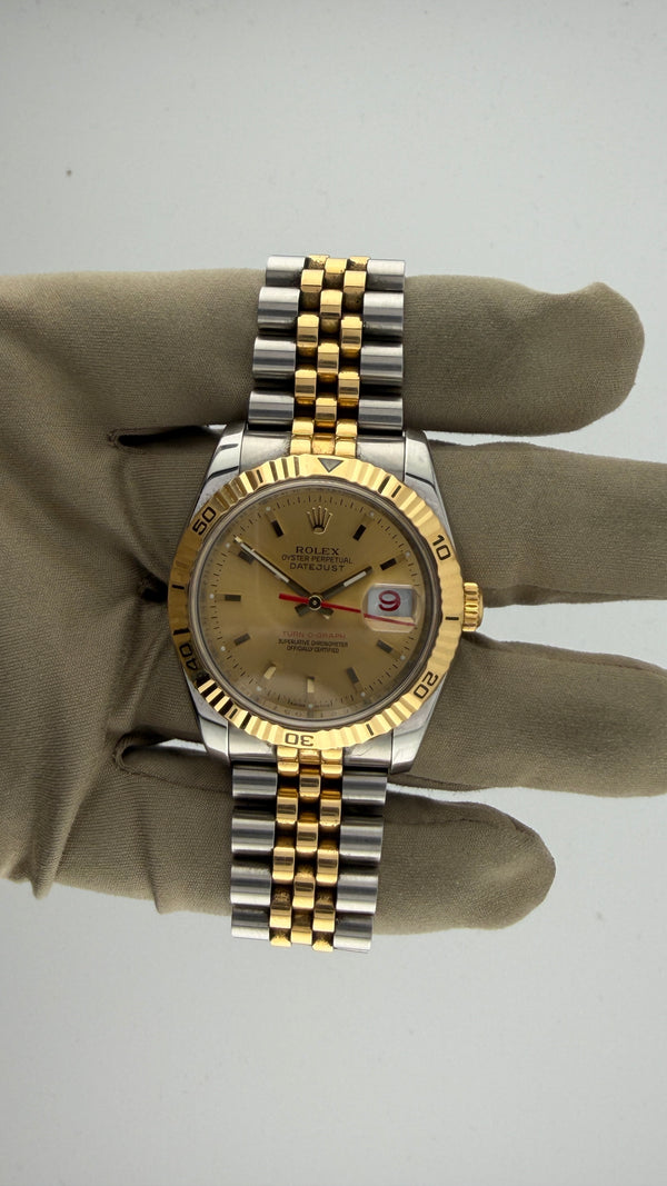 2014 Rolex Date-Just Turn-O-Graph 116263 (Watch,Card,Box & Booklets)