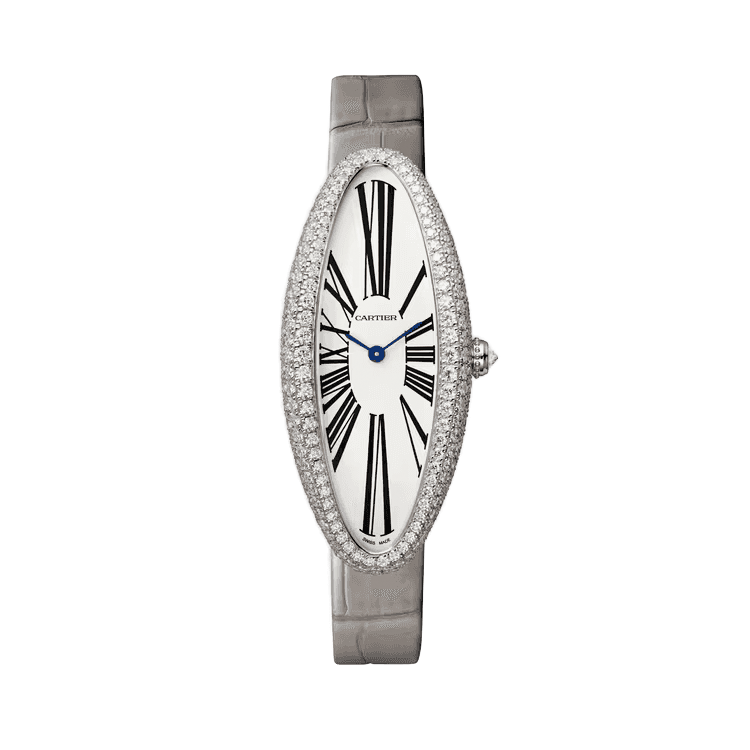 Cartier Baignoire Allongée White Leather 21mm - Image 1