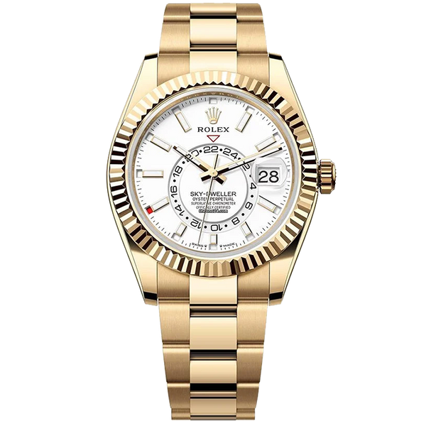 Rolex Sky-Dweller White Yellow Gold 42mm