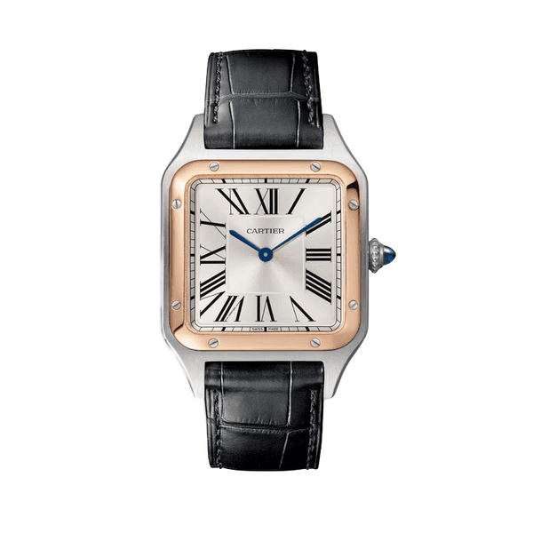 Cartier Santos Dumont Silver Leather 31.4mm