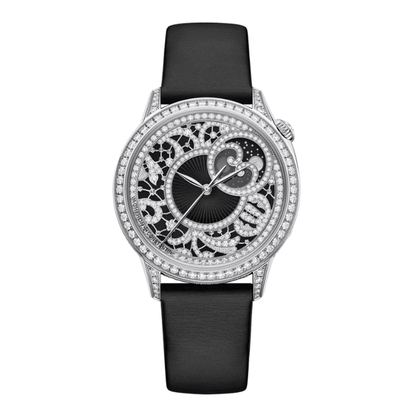 Vacheron Constantin Égérie Moon Phase Diamond Pave Alligator Leather 37mm