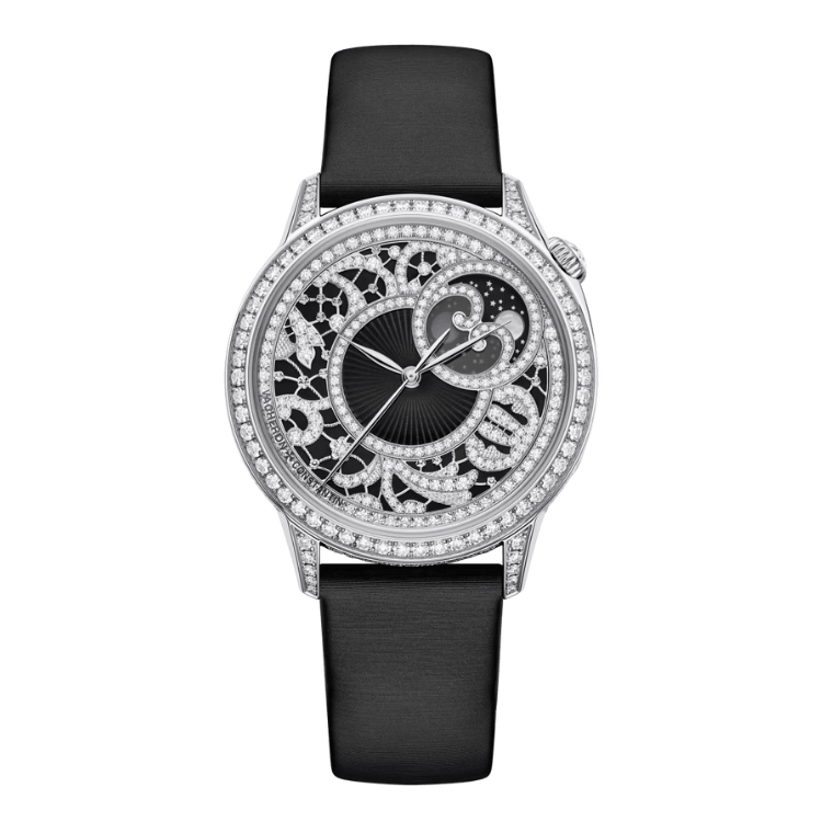 Vacheron Constantin Égérie Moon Phase Diamond Pave Alligator Leather 37mm - Image 1