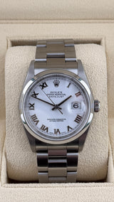 2003 Rolex Date-Just 36 White Roman 16200 (Watch,Box & Booklets) - Thumb 1