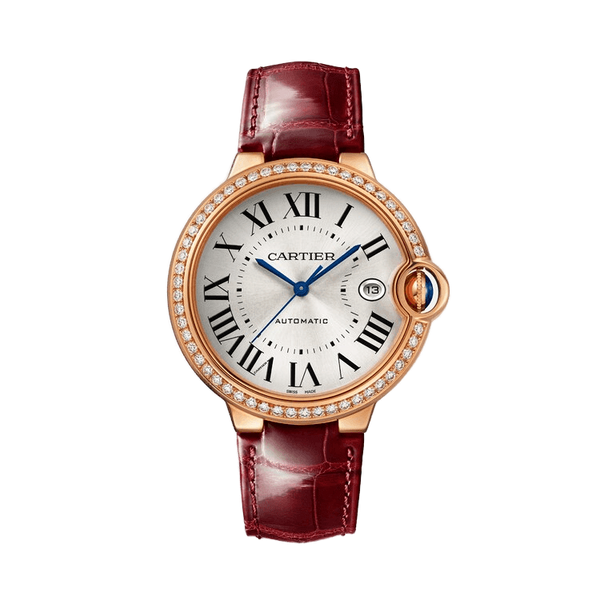 Cartier Ballon Bleu Large Silver Leather 40mm