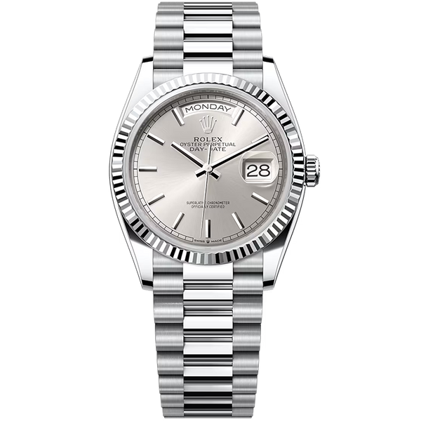 Rolex Day-Date Silver Platinum 36mm