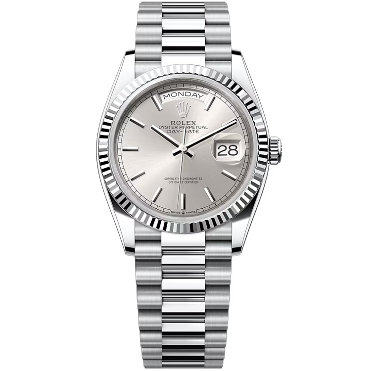 Rolex Day-Date Silver Platinum 36mm - Image 1