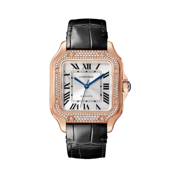 Cartier Santos De Cartier Silver Leather 8.83mm