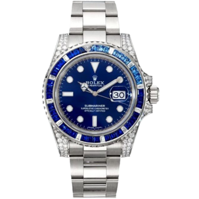 Rolex Submariner Blue White Gold 40mm - Image 1