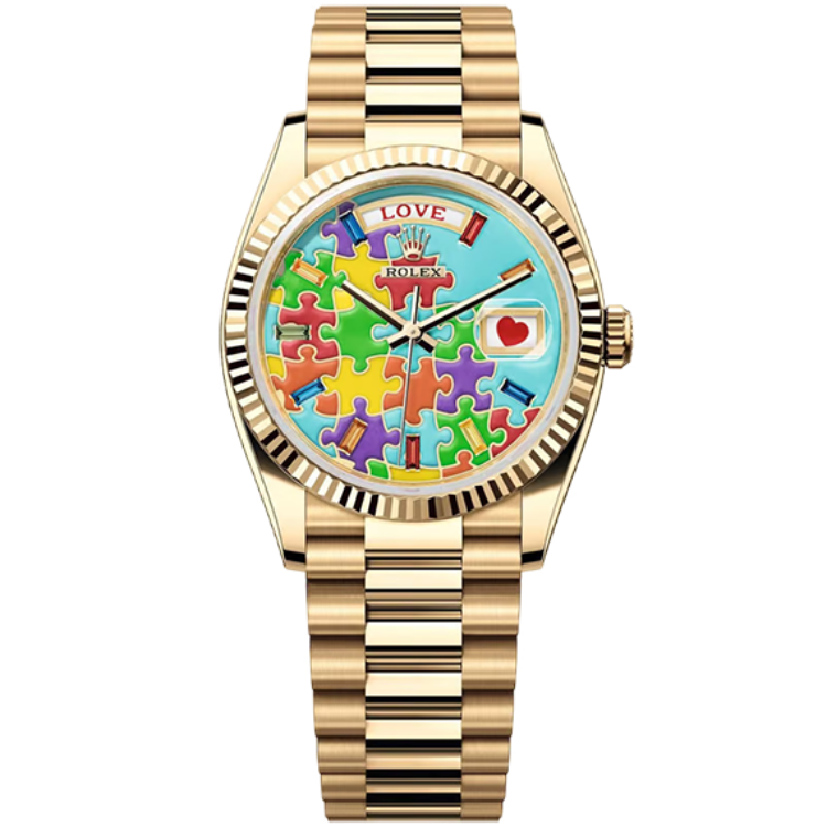Rolex Day-Date Blue Yellow Gold 36mm - Image 1
