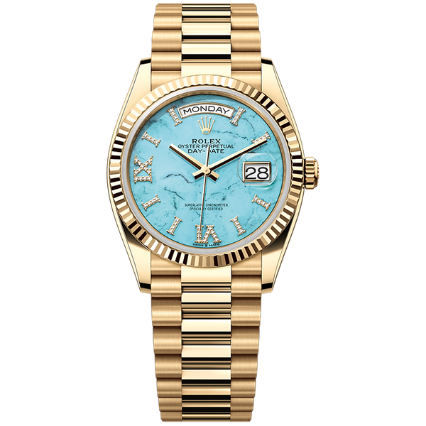 Rolex Day-Date Blue Yellow Gold 36mm