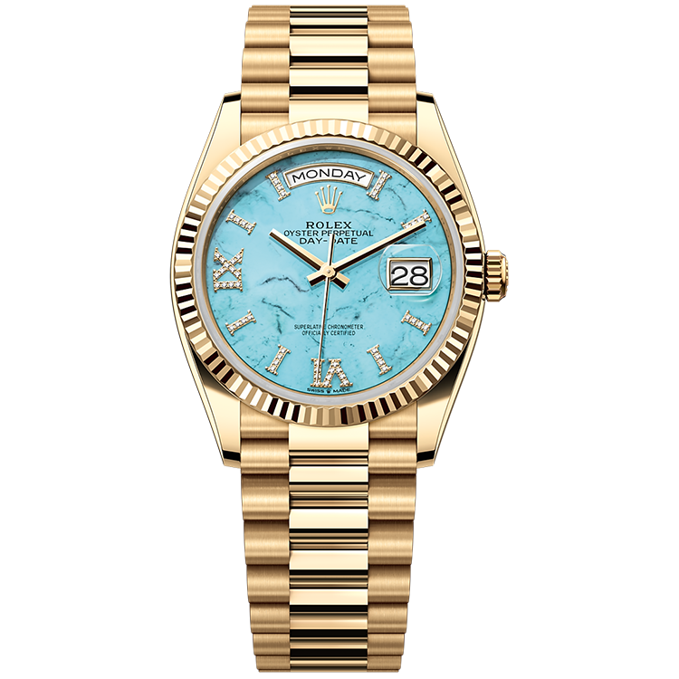 Rolex Day-Date Blue Yellow Gold 36mm - Image 1
