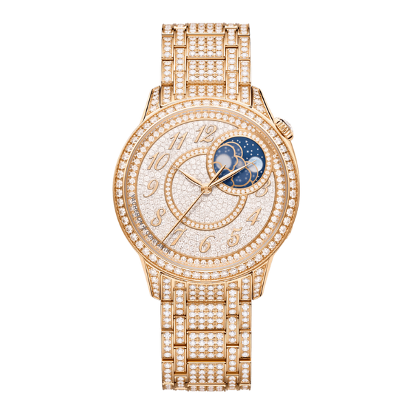 Vacheron Constantin Égérie Moon Phase Diamond Pave Pink Gold 37mm