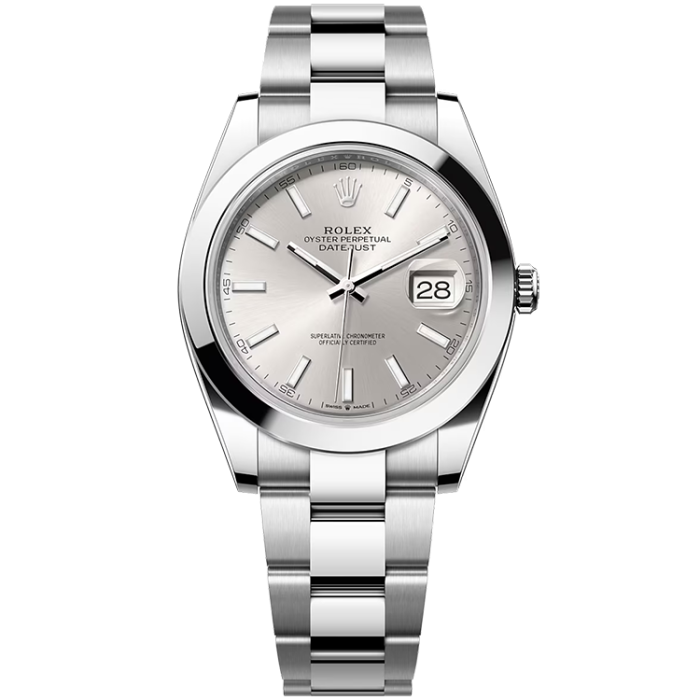Rolex Datejust Silver Steel 41mm - Image 1