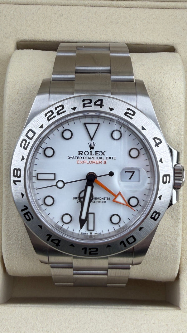 2026 Rolex Explorer II Polar 226570 ( Watch,Card,Wt,Box & Booklets )
