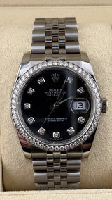 Rolex Date-Just 36 Black Diamond Bezel & Dial 116224 (Watch,Booklets & Box) - Thumb 1
