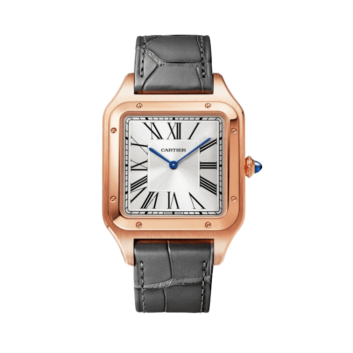 Cartier Santos Dumont Silver Leather 33.9mm - Image 1