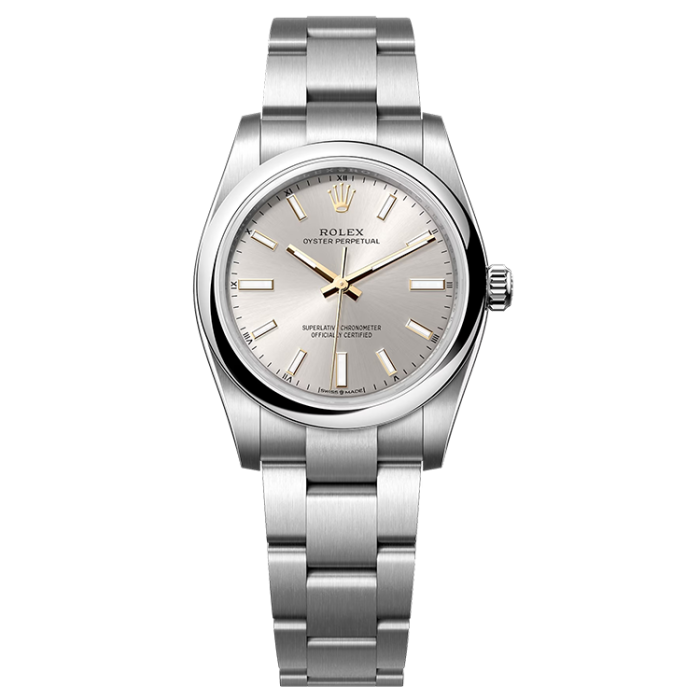 Rolex Oyster Perpetual Silver Steel 34mm - Image 1