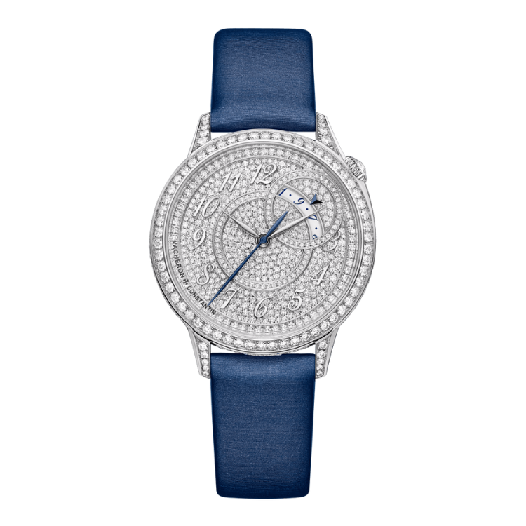 Vacheron Constantin Égérie Moon Phase Diamond Pave Alligator Leather 35mm - Image 1