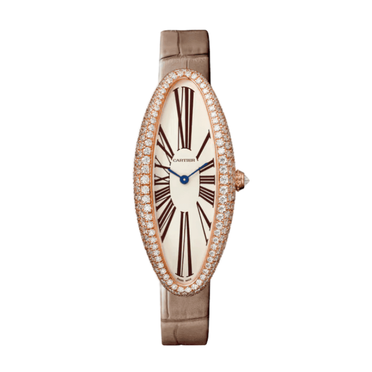Cartier Baignoire Allongée Silver Leather 21mm - Image 1