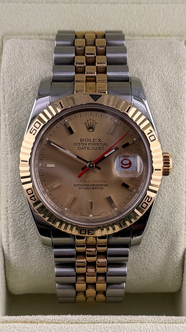 2014 Rolex Date-Just Turn-O-Graph 116263 (Watch,Card,Box & Booklets)