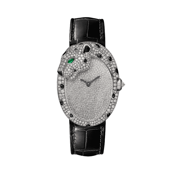 Cartier Panthère Jewelry Diamond Pave Leather 28.6mm