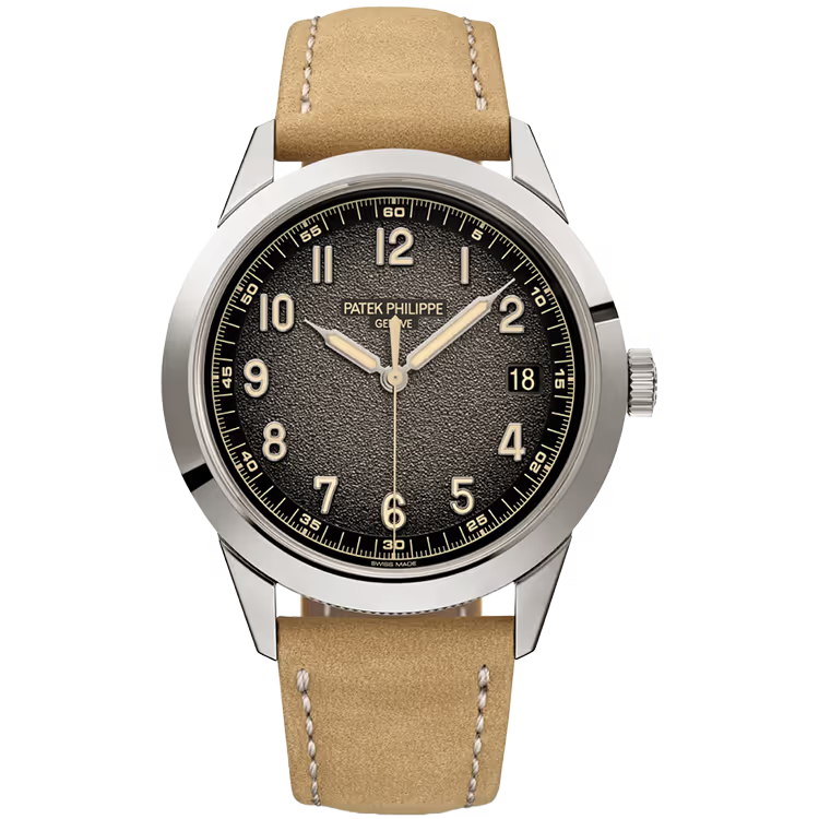 Patek Philippe Calatrava Black Dial White Gold Leather Strap 40mm - Image 1
