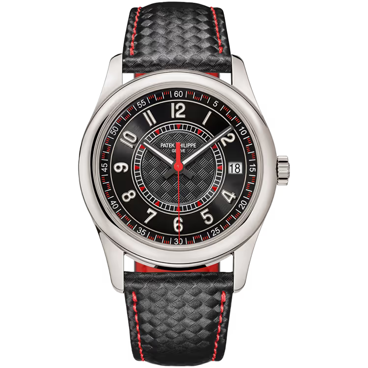 Patek Philippe Calatrava Black Dial Red White Gold Leather Strap 40mm - Image 1