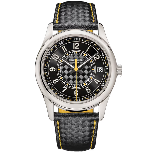Patek Philippe Calatrava Black Dial Yellow White Gold Leather Strap 40mm