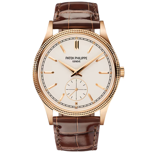 Patek Philippe Calatrava White Dial Rose Gold Leather Strap 39mm