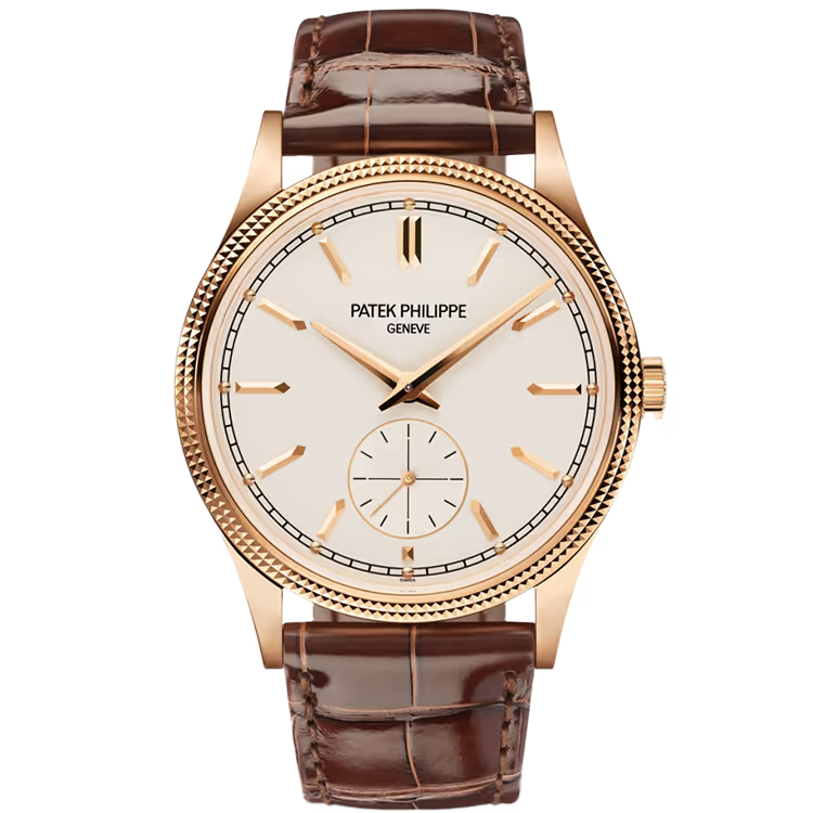Patek Philippe Calatrava White Dial Rose Gold Leather Strap 39mm - Image 1