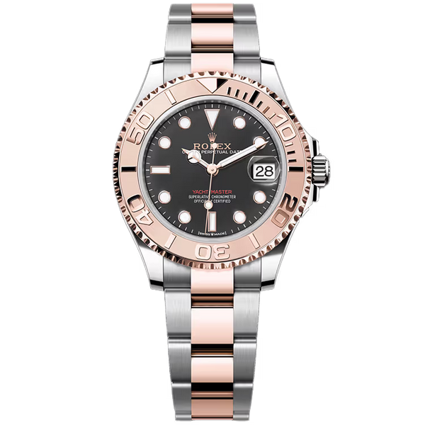 Rolex Yacht-Master 37 Black Dial Steel & Rose Gold Oyster Bracelet 37mm