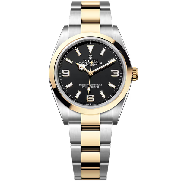 Rolex Explorer Black Dial Steel & Yellow Gold Oyster Bracelet 36mm