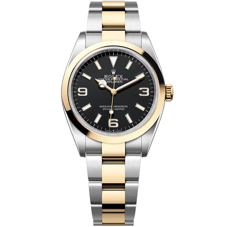 Rolex Explorer Black Dial Steel & Yellow Gold Oyster Bracelet 36mm - Image 1