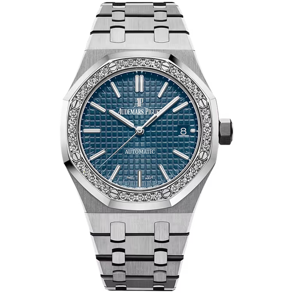 Audemars Piguet Royal Oak Blue Dial Stainless Steel Diamond Bezel 37mm