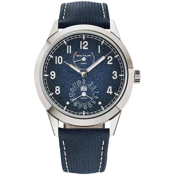 Patek Philippe Complications Blue Dial Annual Calendar White Gold Leather Strap 41mm