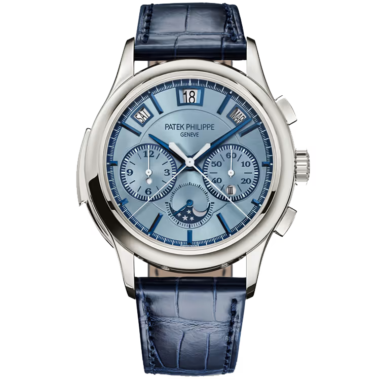 Patek Philippe Grand Complication Ice Blue Dial Minute Repeater Perpetual Calendar Chronograph White Gold Leather Strap 42mm - Image 1
