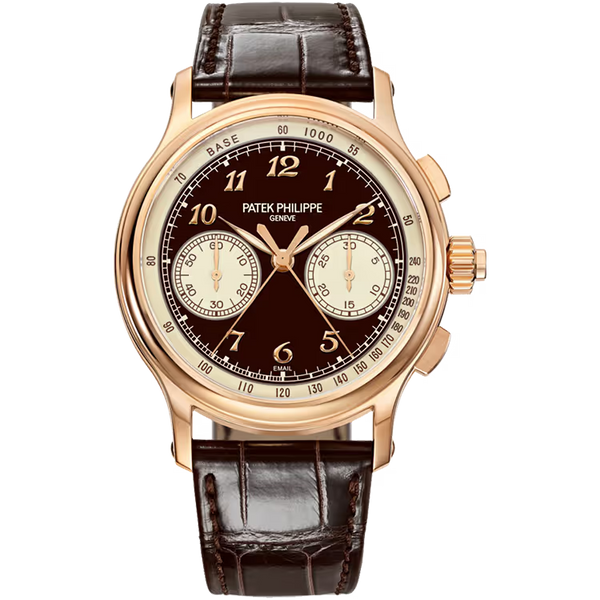 Patek Philippe Grand Complication Chocolate Dial Chronograph Rose Gold Leather Strap 41mm
