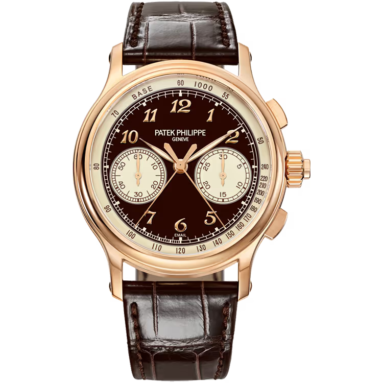 Patek Philippe Grand Complication Chocolate Dial Chronograph Rose Gold Leather Strap 41mm - Image 1
