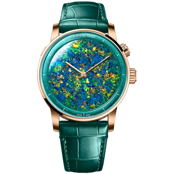 Audemars Piguet 11.59 Green Harlequin Opal Dial 150th Anniversary Minute Repeater Supersonnerie Rose Gold Leather Strap 41mm