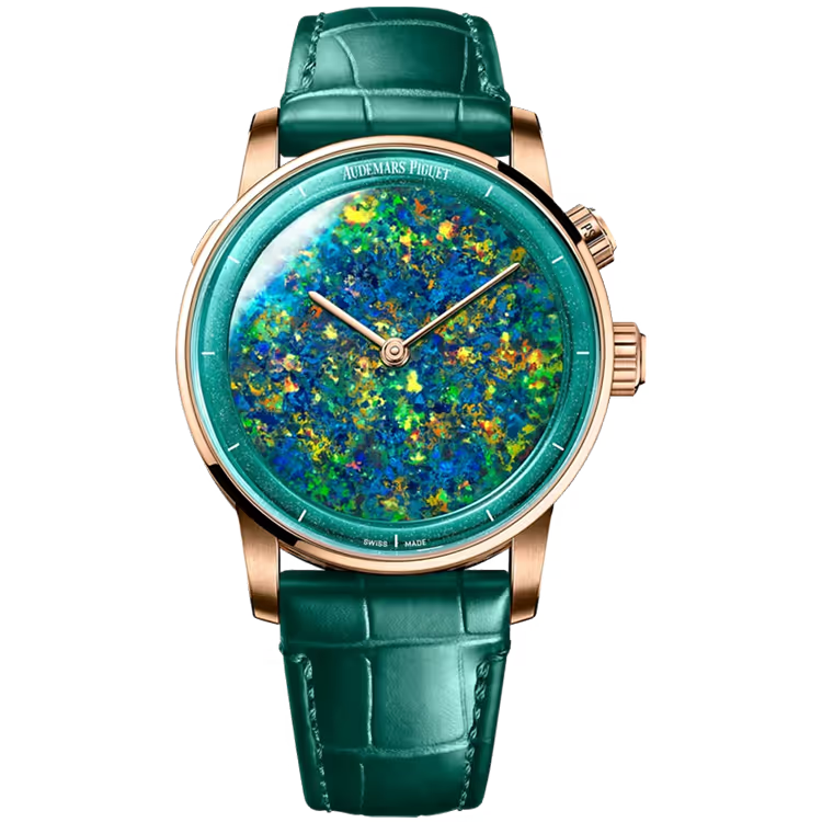 Audemars Piguet 11.59 Green Harlequin Opal Dial 150th Anniversary Minute Repeater Supersonnerie Rose Gold Leather Strap 41mm - Image 1